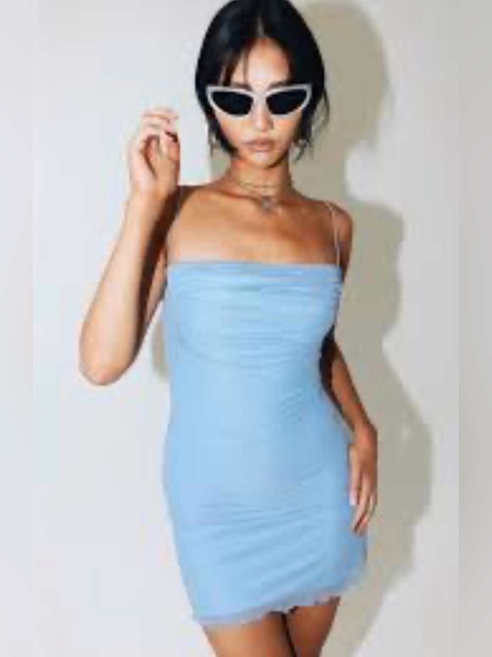Princess Polly Sky Blue Strapless Bodycon Mini Dress something blue